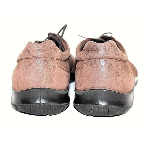ECCO Shoes Womens 39 Lightweight Brown Leather Euro Walking Sneaker Lace up - Picture 4 of 7